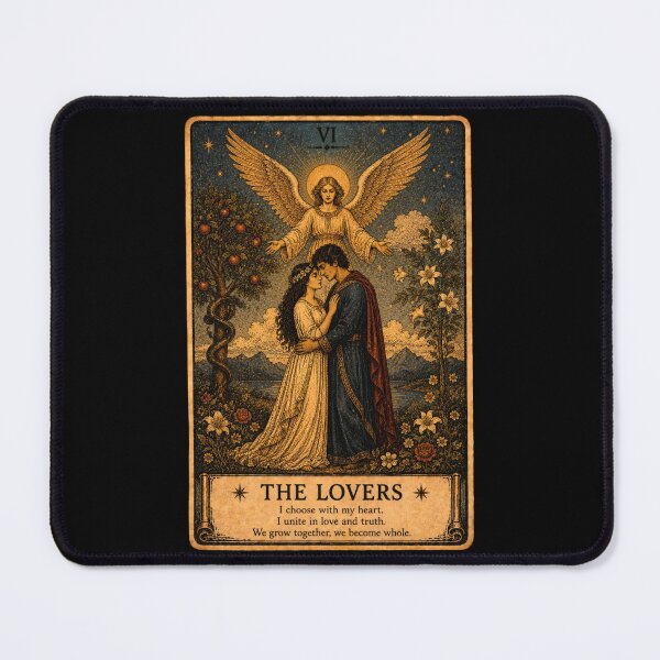 Item preview, The Lovers Tarot Card - Vintage Sacred Connection Tarot Illustration designed and sold by ArcanaAbsolute.