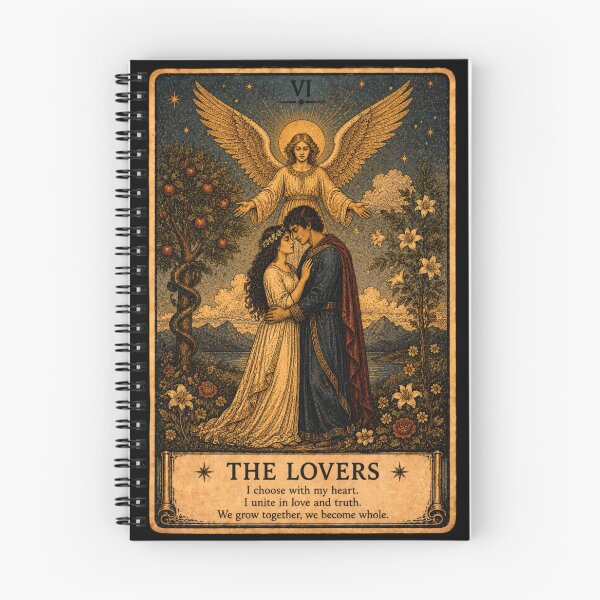 Item preview, The Lovers Tarot Card - Vintage Sacred Connection Tarot Illustration designed and sold by ArcanaAbsolute.