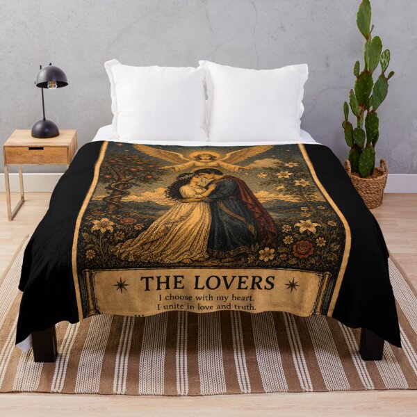 Item preview, The Lovers Tarot Card - Vintage Sacred Connection Tarot Illustration designed and sold by ArcanaAbsolute.
