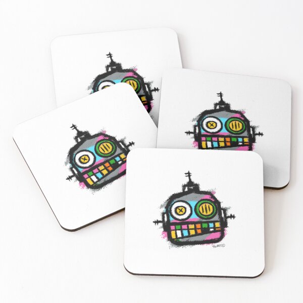Item preview, Retro Robot No. 05 | Colourful Urban Folk Art Character by GWART designed and sold by GWARTGB.