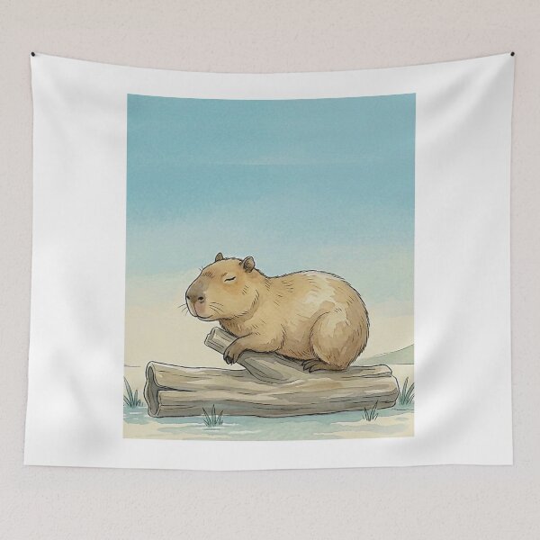 Item preview, Minimalist Watercolor Capybara – Peaceful Cottagecore Aesthetic T-Shirt designed and sold by Ctrl+Z Enthusiast.