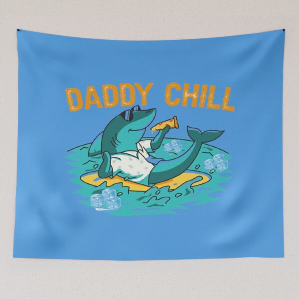 Item preview, Daddy Chill Funny Shark Eating Pizza Summer Father’s Day Meme designed and sold by M1144.