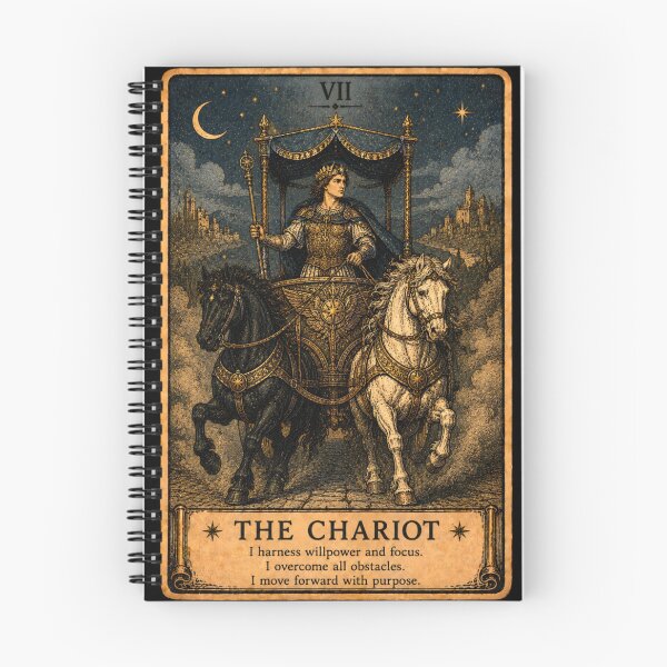 Item preview, The Chariot Tarot Card - Mystical Willpower Tarot Illustration designed and sold by ArcanaAbsolute.