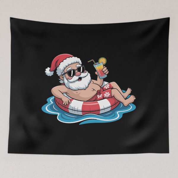 Item preview, Christmas In July Hawaiian Santa Floatie Summer designed and sold by sailorjessiArt.
