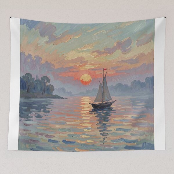 Item preview, Peaceful Line Messenger Evening Horizon designed and sold by Harrisonvibes.