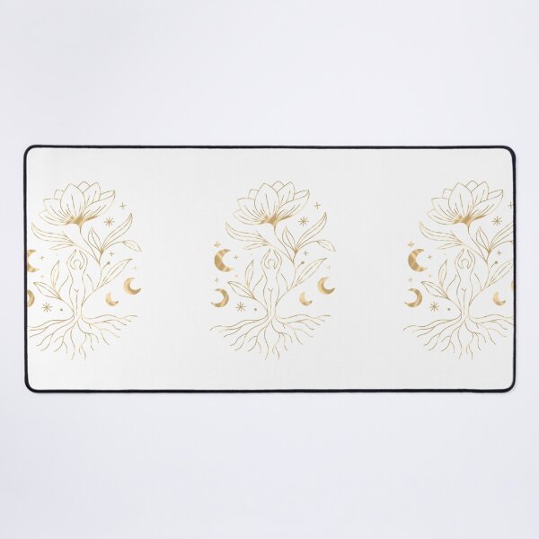 Item preview, Whimsical Lotus Path - Minimalist Line Art | Gold Botanical. designed and sold by jee532.