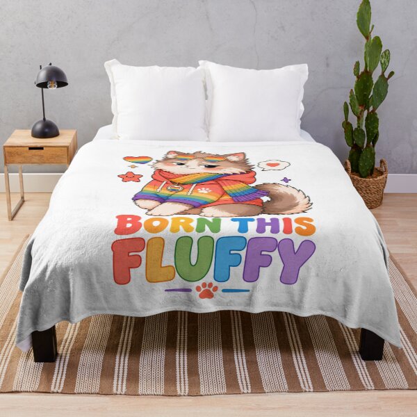 Item preview, Born This Fluffy Pride Cat Sticker designed and sold by MoodCats.