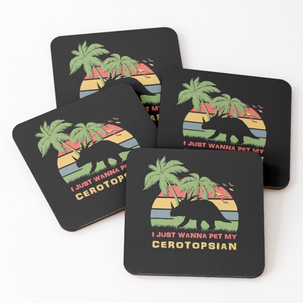 Item preview, I Just Wanna Pet My Ceratopsian Retro Dinosaur designed and sold by marke770.