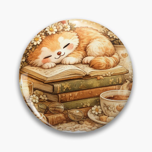 Item preview, Cozy Book Nook Kitten designed and sold by NorthernDk_art .