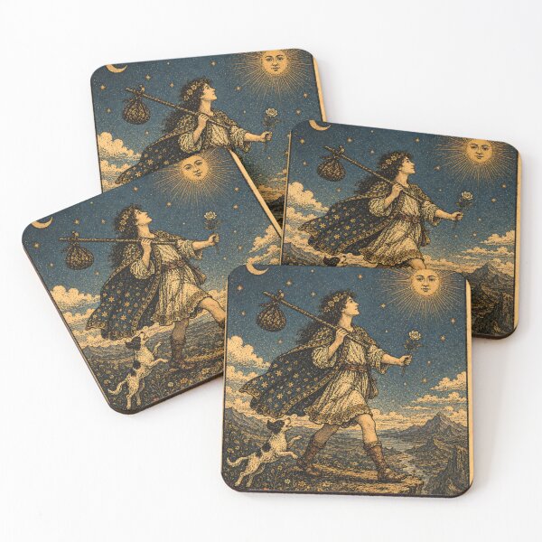 Item preview, The Fool Tarot Card - Vintage Celestial Tarot Illustration designed and sold by ArcanaAbsolute.