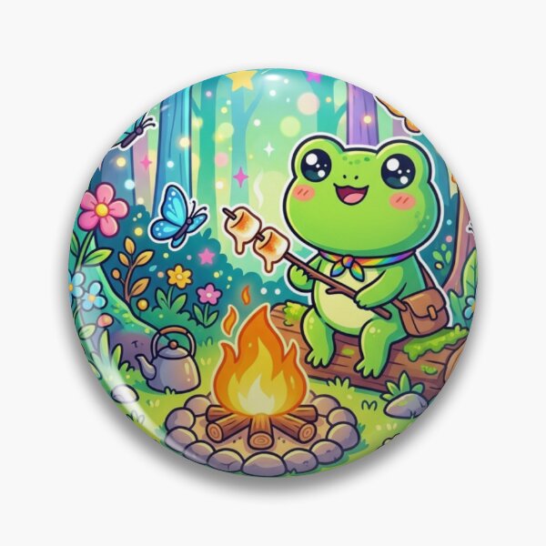 Item preview, Happy Camper Frog Cute Camping Sticker | Kawaii Nature Lover Frog designed and sold by Elviqus Shop.