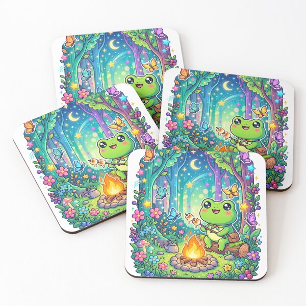 Item preview, Happy Camper Frog Cute Camping Sticker | Kawaii Nature Lover Frog designed and sold by Elviqus Shop.
