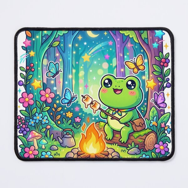 Item preview, Happy Camper Frog Cute Camping Sticker | Kawaii Nature Lover Frog designed and sold by Elviqus Shop.
