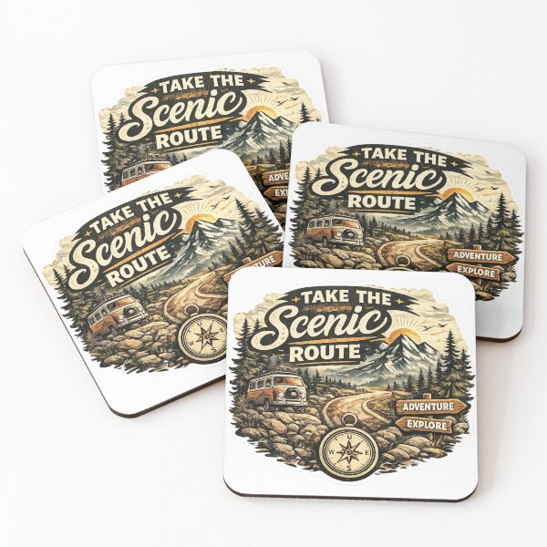 Item preview, Take The Scenic Route Travel Adventure Sticker designed and sold by Omanut Studio — By Ashwin..