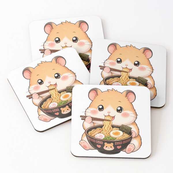 Item preview, Cute Hamster Eating Ramen Anime Art designed and sold by PriyankaSonara.
