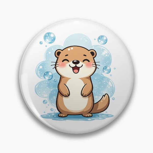 Item preview, Bubbly Otter Surprise #4 – Cute Happy Otter Art designed and sold by BalloonNinja.