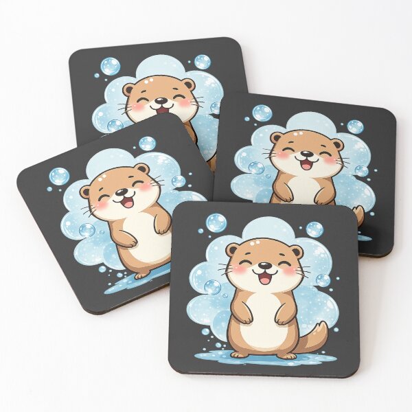 Item preview, Bubbly Otter Surprise #4 – Cute Happy Otter Art designed and sold by BalloonNinja.