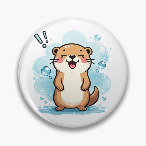 Item preview, Bubbly Otter Surprise #3 – Cute Happy Otter Art designed and sold by BalloonNinja.
