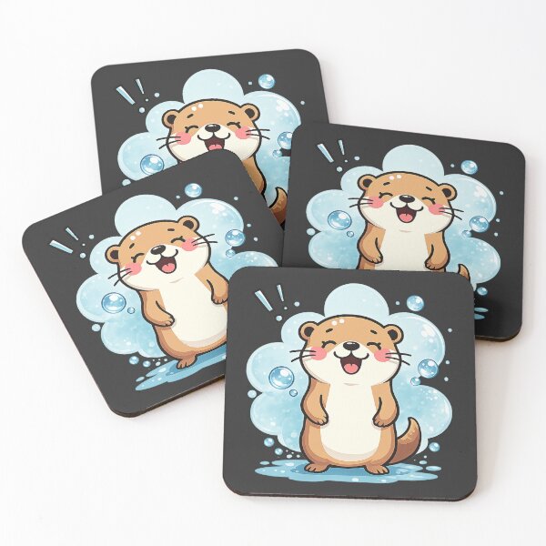 Item preview, Bubbly Otter Surprise #3 – Cute Happy Otter Art designed and sold by BalloonNinja.