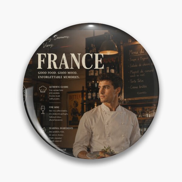 Item preview, France Culinary Travel Poster – French Bistro, Fine Dining & Gourmet Cuisine Wall Art designed and sold by Inkora-Art.