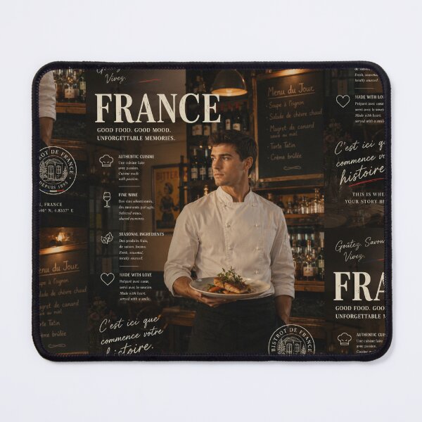 Item preview, France Culinary Travel Poster – French Bistro, Fine Dining & Gourmet Cuisine Wall Art designed and sold by Inkora-Art.
