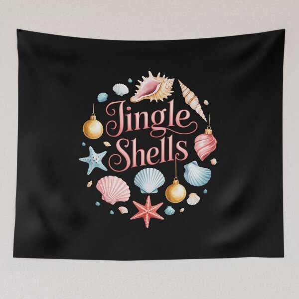 Item preview, Christmas In July Cute Beach Santa Claus Jingle Shells designed and sold by SapfireStuArt.