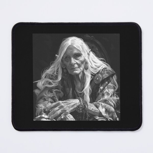 Item preview, Ancient Elf Oracle Dark Fantasy Portrait designed and sold by inkoutninja.