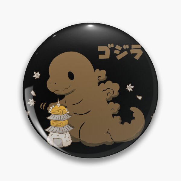 Item preview, Cute Chibi Kaiju with Pagoda and Onigiri designed and sold by LafinaArt.