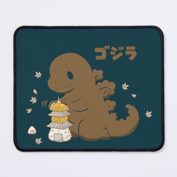 Item preview, Cute Chibi Kaiju with Pagoda and Onigiri designed and sold by LafinaArt.