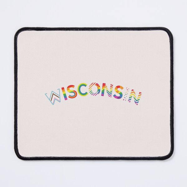 Item preview, Wisconsin Pride Progress Flag Rainbow designed and sold by DannieLettering.