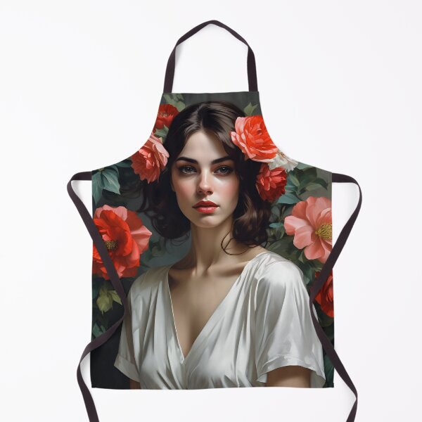 Item preview, Woman with flowers wall art print designed and sold by MK26Designs.