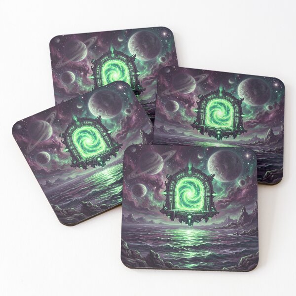 Item preview, Neon Celestial Portal Oil Painting designed and sold by ryanguas.