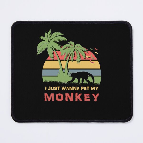 Item preview, I Just Wanna Pet My Monkey Retro Sunset Design designed and sold by marke770.