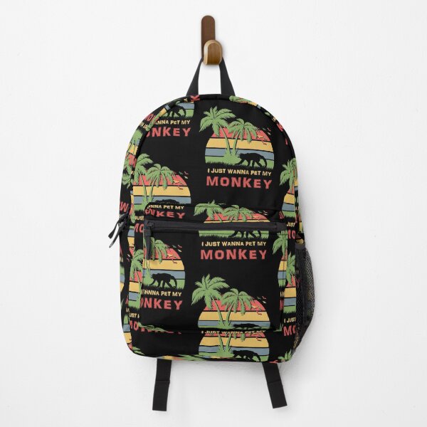 Item preview, I Just Wanna Pet My Monkey Retro Sunset Design designed and sold by marke770.