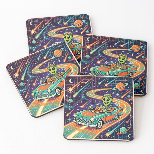 Item preview, Retro Alien Highway Vector Illustration designed and sold by ryanguas.
