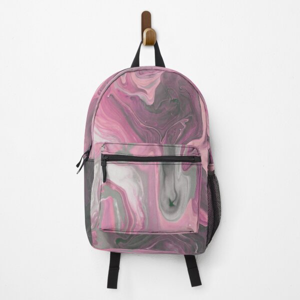 Item preview, Abstract Fluid Art: Pink and Deep Forest Green Marble Swirl designed and sold by L&L.