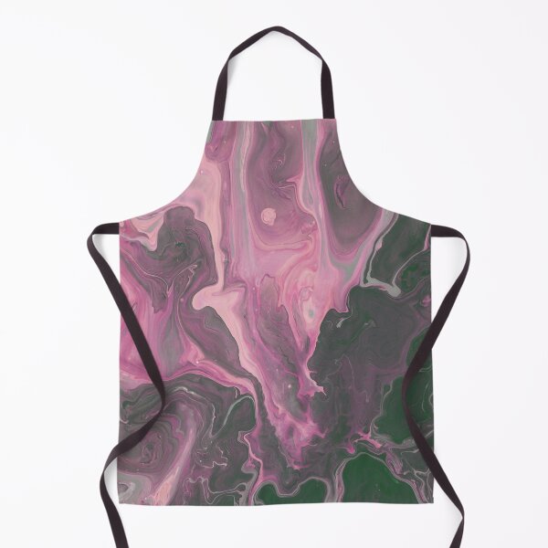 Item preview, Abstract Fluid Art: Pink and Deep Forest Green Marble Swirl designed and sold by L&L.