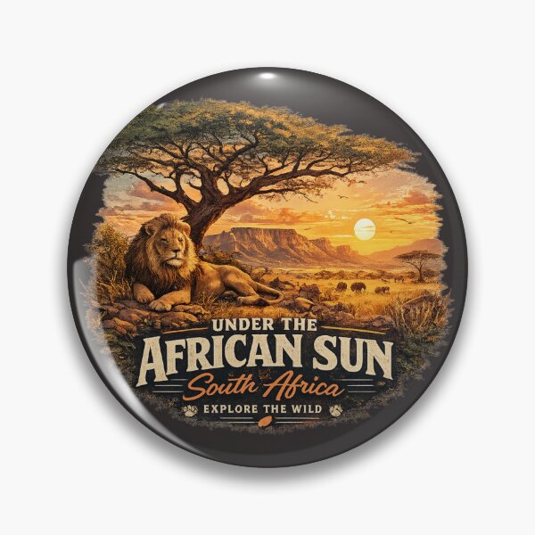 Item preview, Under the African Sun | Lion Sunset South Africa Vintage Safari Travel Design designed and sold by Ashes to Artistry.
