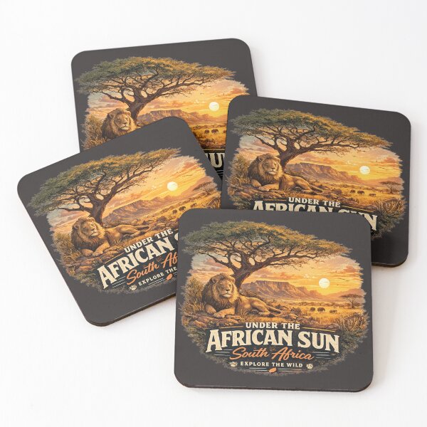 Item preview, Under the African Sun | Lion Sunset South Africa Vintage Safari Travel Design designed and sold by Ashes to Artistry.