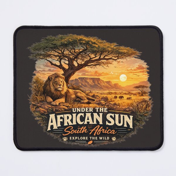 Item preview, Under the African Sun | Lion Sunset South Africa Vintage Safari Travel Design designed and sold by Ashes to Artistry.