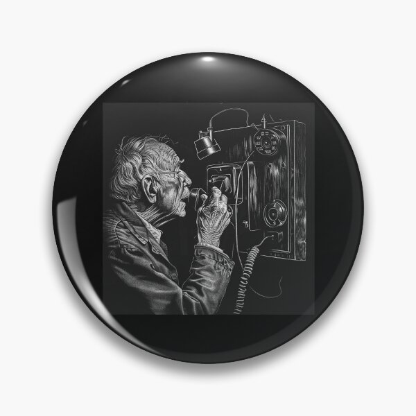 Item preview, Vintage Telephone Operator Black and White Art designed and sold by inkoutninja.