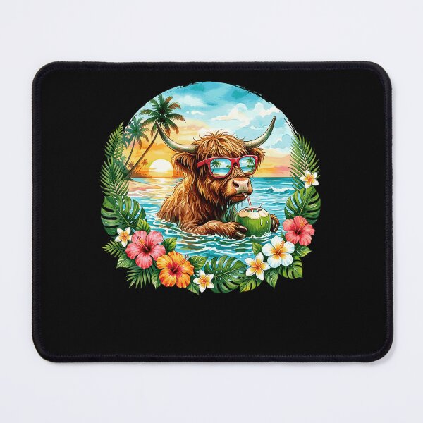 Item preview, Funny Highland Cow Tropical Beach Hawaii Summer Vacation designed and sold by Littermin.
