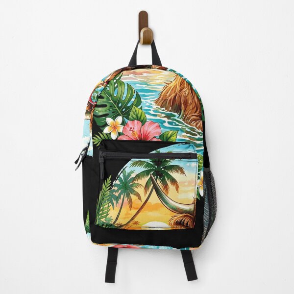 Item preview, Funny Highland Cow Tropical Beach Hawaii Summer Vacation designed and sold by Littermin.