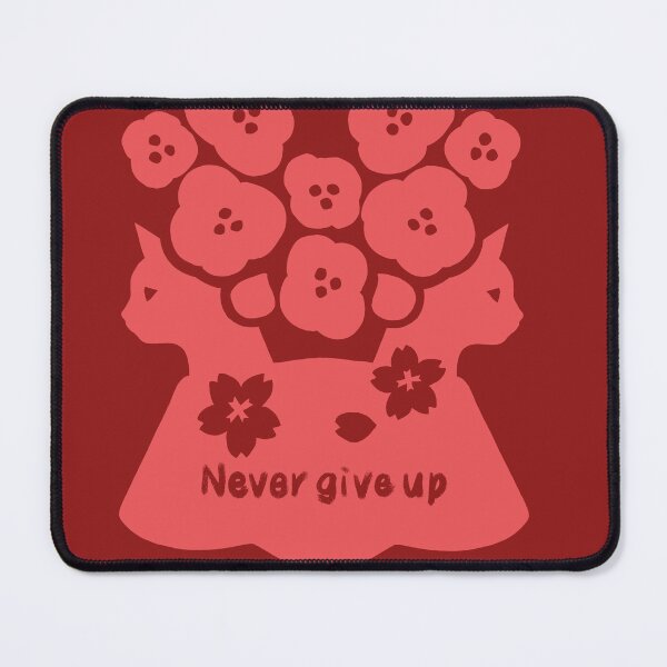 Item preview, Never Give Up Japanese Floral Cats Silhouette Art designed and sold by LafinaArt.