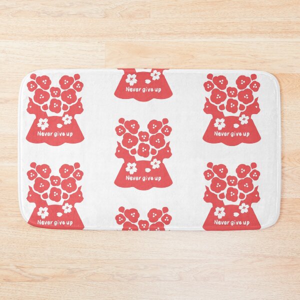 Item preview, Never Give Up Japanese Floral Cats Silhouette Art designed and sold by LafinaArt.