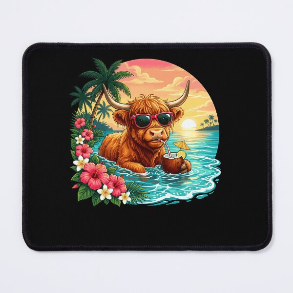 Item preview, Funny Highland Cow Tropical Beach Hawaii Summer Vacation designed and sold by Littermin.