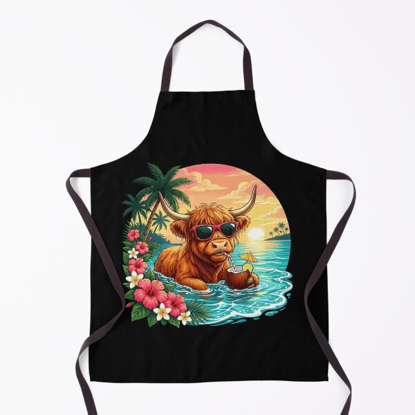 Item preview, Funny Highland Cow Tropical Beach Hawaii Summer Vacation designed and sold by Littermin.