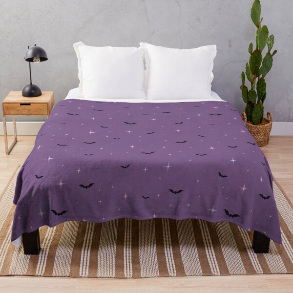 Item preview, Pastel Goth Bat Pattern Purple Sparkles Gothic Bedding designed and sold by ArcanePrintsxo.