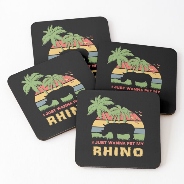 Item preview, I Just Wanna Pet My Rhino Retro Sunset designed and sold by marke770.