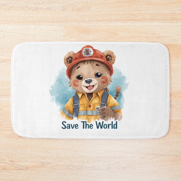 Item preview, Cute Rescue Bear Worker – Save The World Watercolor Illustration | Kawaii Animal Hero Design designed and sold by JessLamunn89.